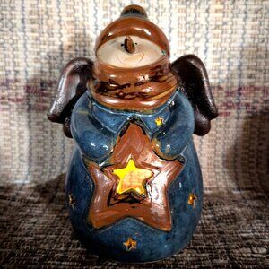 Snowman Candle Holder, Ceramic